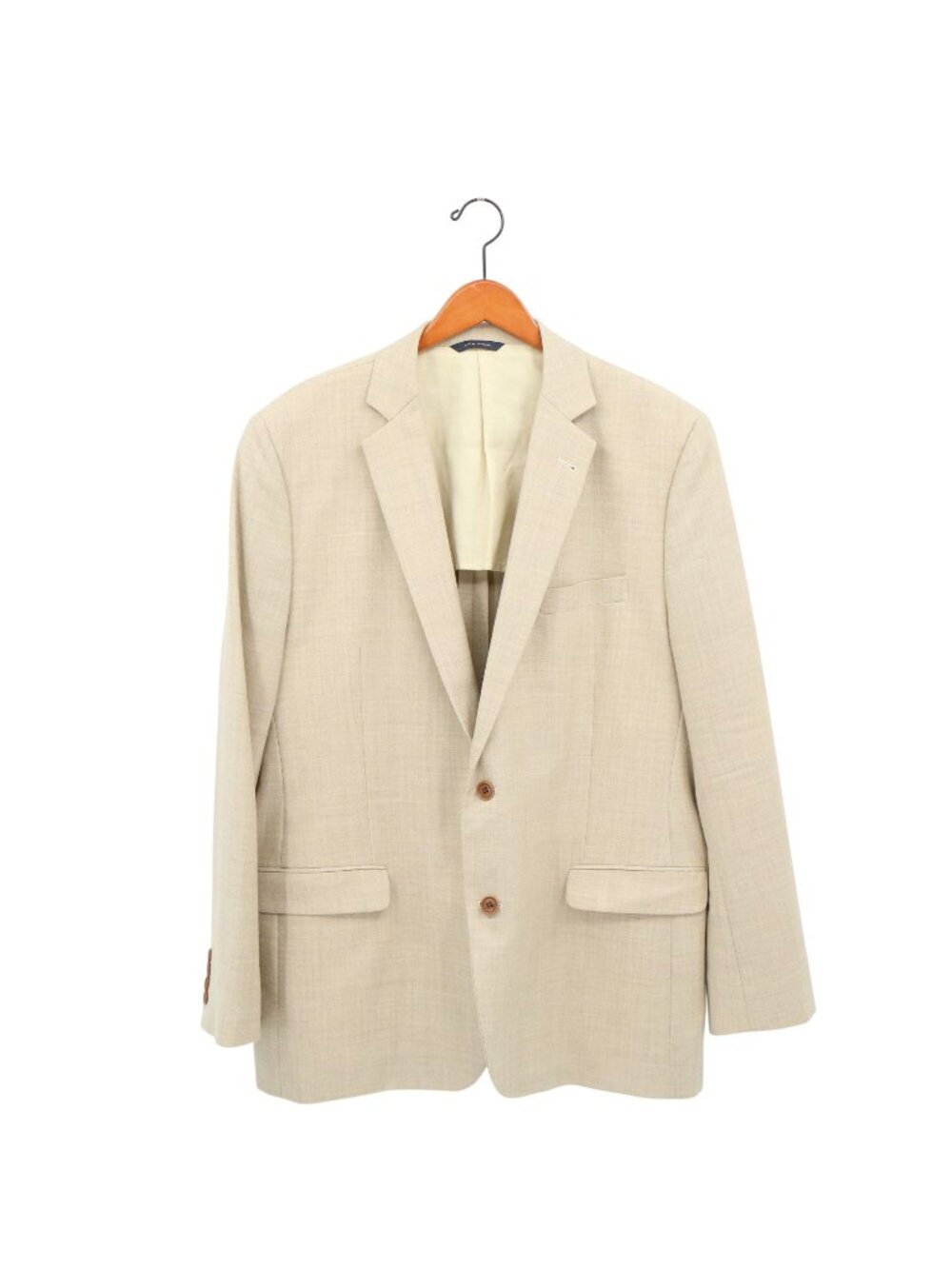 Brooks Brothers 1818 Fitzgerald Beige Wool Blazer Two Button Suit Jacket 46L